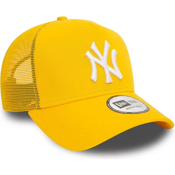 Boné trucker amarelo A Frame League Essential da New York Yankees MLB da New Era
