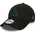 bone-curvo-preto-ajustavel-com-logo-verde-9forty-team-outline-da-los-angeles-dodgers-mlb-da-new-era