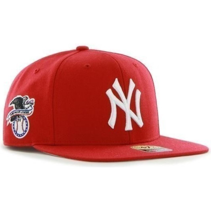 bone-plano-vermelho-snapback-dos-new-york-yankees-mlb-sure-shot-da-47-brand
