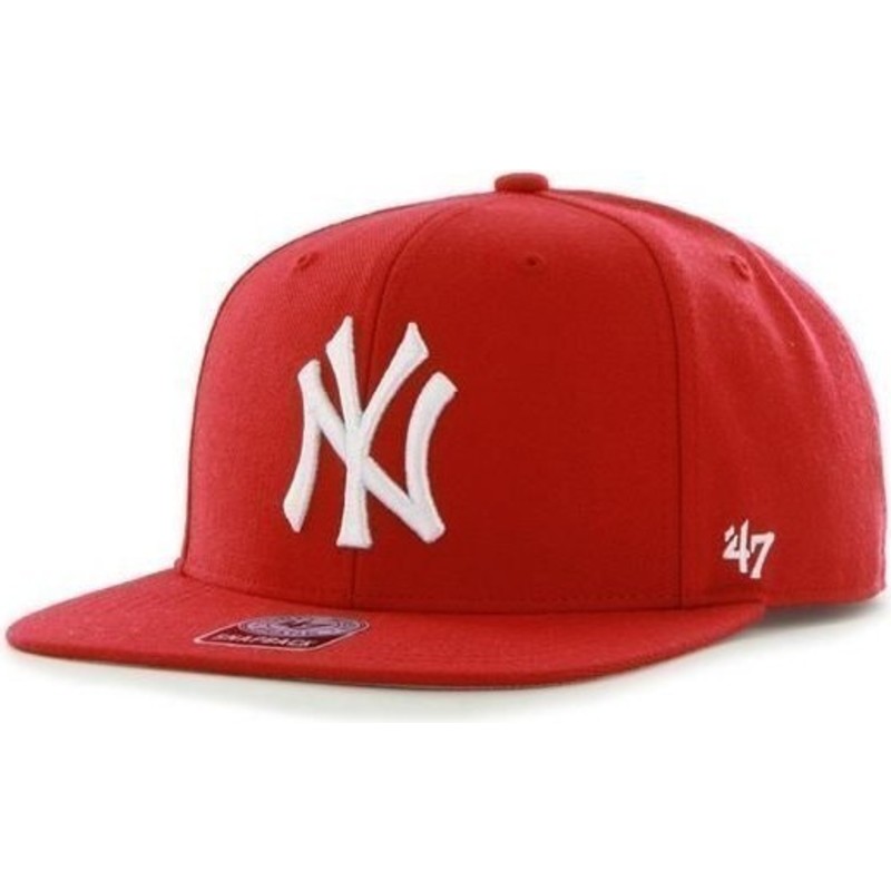 bone-plano-vermelho-snapback-dos-new-york-yankees-mlb-sure-shot-da-47-brand