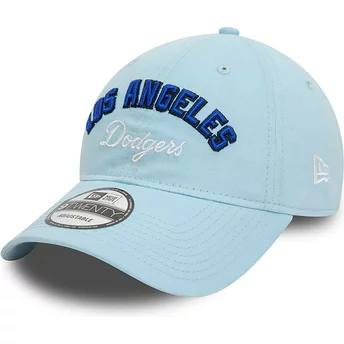 Boné curvo azul ajustável 9TWENTY Wordmark da Los Angeles Dodgers MLB da New Era
