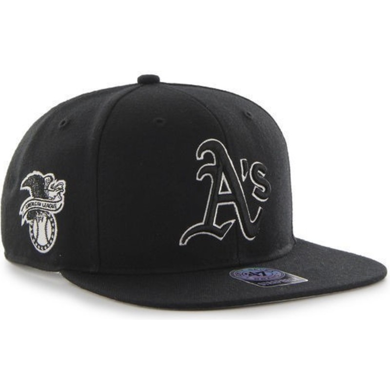 bone-plano-preto-snapback-com-logo-preto-e-branco-dos-oakland-athletics-mlb-sure-shot-da-47-brand