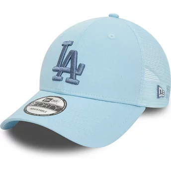 Boné trucker azul com logo azul 9FORTY Home Field da Los Angeles Dodgers MLB da New Era