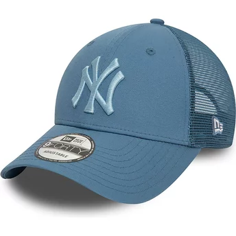 Boné trucker azul com logo azul 9FORTY Home Field da New York Yankees MLB da New Era