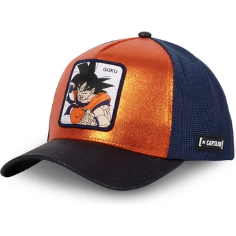 Boné trucker laranja e azul marinho Son Goku SAV Dragon Ball da Capslab