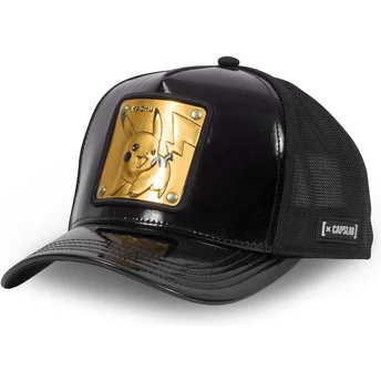 Boné trucker preto Pikachu PIK2 Pokémon da Capslab