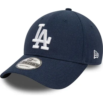 Boné curvo azul marinho ajustável 9FORTY Linen da Los Angeles Dodgers MLB da New Era