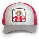 bone-trucker-cinza-e-vermelho-para-crianca-monkey-d-luffy-kidluf1-one-piece-da-capslab
