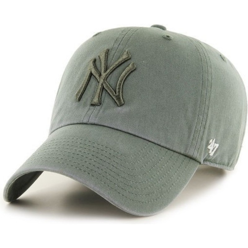 bone-curvo-verde-com-logo-verde-escuro-dos-new-york-yankees-mlb-clean-up-da-47-brand