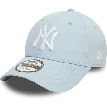 Boné curvo azul claro ajustável 9FORTY League Essential da New York Yankees MLB da New Era