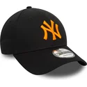 bone-curvo-preto-ajustavel-com-logo-laranja-9forty-league-essential-da-new-york-yankees-mlb-da-new-era