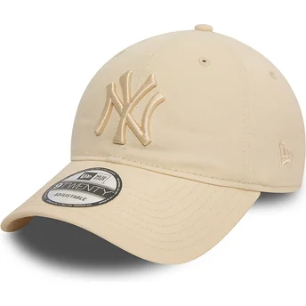 Boné curvo bege ajustável com logo bege 9TWENTY League Essential da New York Yankees MLB da New Era