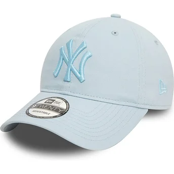 Boné curvo azul claro ajustável com logo azul 9TWENTY League Essential da New York Yankees MLB da New Era