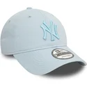 bone-curvo-azul-claro-ajustavel-com-logo-azul-9twenty-league-essential-da-new-york-yankees-mlb-da-new-era