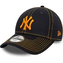 bone-curvo-azul-marinho-ajustavel-com-logo-laranja-para-crianca-9forty-stitch-da-new-york-yankees-mlb-da-new-era