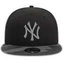 bone-plano-preto-snapback-com-logo-cinza-para-crianca-9fifty-contrast-da-new-york-yankees-mlb-da-new-era