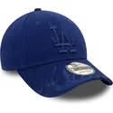 bone-curvo-azul-ajustavel-com-logo-azul-9forty-flame-da-los-angeles-dodgers-mlb-da-new-era