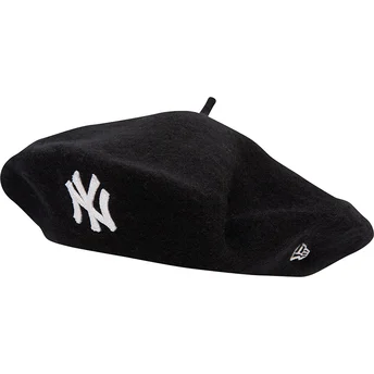 Boina preta para mulheres Wool Beret da New York Yankees MLB da New Era