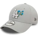 bone-curvo-cinza-ajustavel-9forty-flower-icon-da-los-angeles-dodgers-mlb-da-new-era