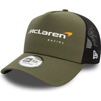 Boné trucker verde e preto A Frame Seasonal da McLaren Racing Formula 1 da New Era