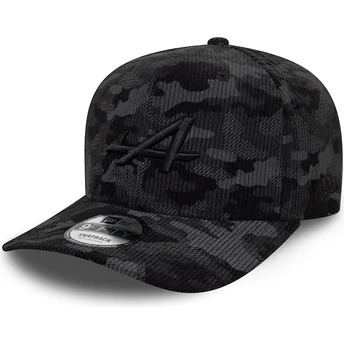 Boné curvo preto snapback 9FIFTY Camo Cord da Alpine F1 Team Formula 1 da New Era