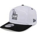 bone-curvo-branco-e-preto-snapback-golfer-chrome-logo-da-los-angeles-dodgers-mlb-da-new-era