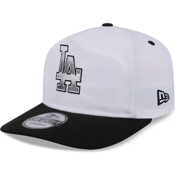 Boné curvo branco e preto snapback GOLFER Chrome Logo da Los Angeles Dodgers MLB da New Era