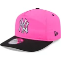 bone-curvo-rosa-e-preto-snapback-golfer-chrome-logo-da-new-york-yankees-mlb-da-new-era