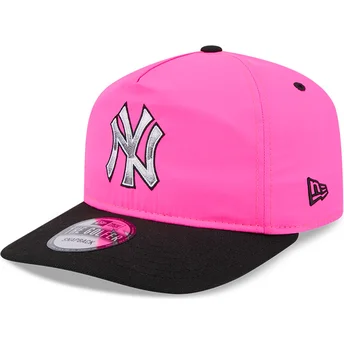 Boné curvo rosa e preto snapback GOLFER Chrome Logo da New York Yankees MLB da New Era