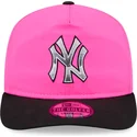 bone-curvo-rosa-e-preto-snapback-golfer-chrome-logo-da-new-york-yankees-mlb-da-new-era