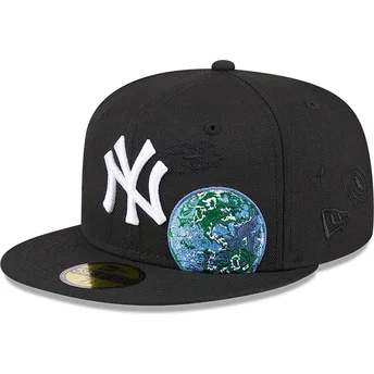 Boné plano preto justo 59FIFTY Global da New York Yankees MLB da New Era