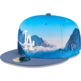 Boné plano azul justo 59FIFTY Photoreal da Los Angeles Dodgers MLB da New Era