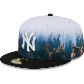 Boné plano preto justo 59FIFTY Photoreal da New York Yankees MLB da New Era