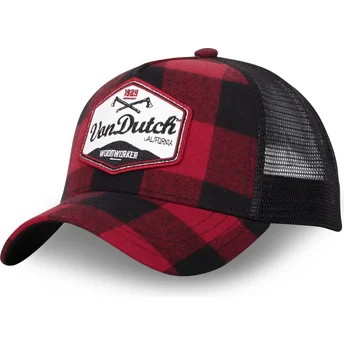 Boné trucker vermelho e preto CAR01 da Von Dutch