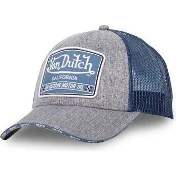 Boné trucker cinza e azul MIXGREY01 da Von Dutch