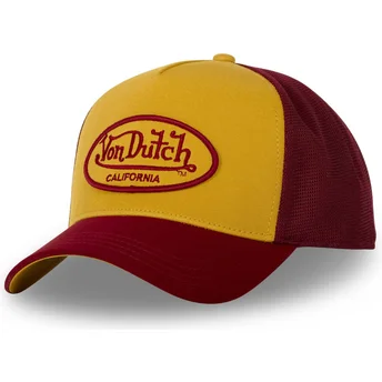 Boné trucker amarelo e vermelho BURG da Von Dutch