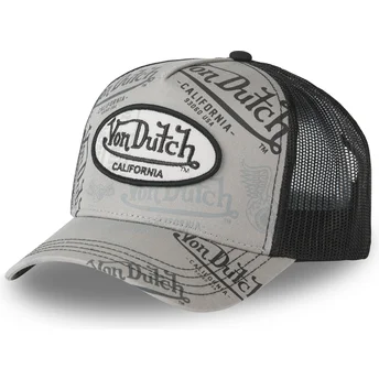 Boné trucker cinza e preto CAFE02 da Von Dutch