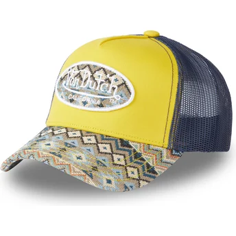 Boné trucker amarelo e azul marinho ETH02 da Von Dutch