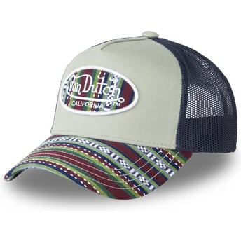 Boné trucker verde e azul ETH04 da Von Dutch