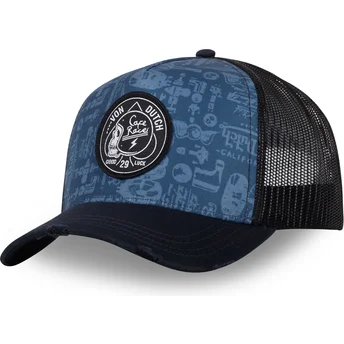 Boné trucker azul e preto LOGOS02 da Von Dutch