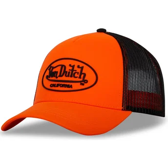 Boné trucker laranja e preto FLU O da Von Dutch