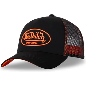 Boné trucker preto e laranja DOM O da Von Dutch