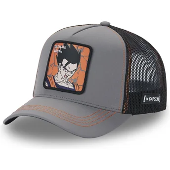 Boné trucker cinza e preto Son Gohan Ultimate DBZ8 GOH Dragon Ball da Capslab