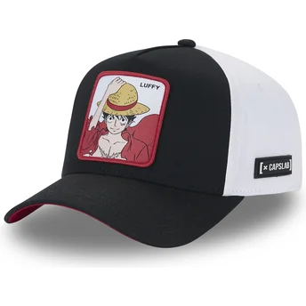 Boné curvo preto e branco snapback Monkey D. Luffy OP4 HAT One Piece da Capslab