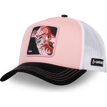 Boné trucker rosa, branco e preto Kid Buu DBZ8 BUU Dragon Ball da Capslab