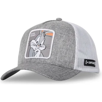 Boné trucker cinza e branco Bugs Bunny LOO10 BUG Looney Tunes da Capslab