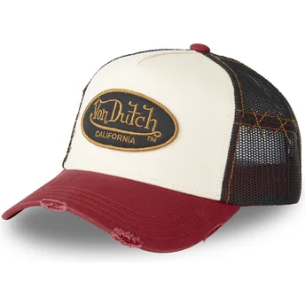 Boné trucker bege, preto e vermelho GRRE da Von Dutch