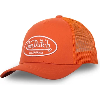 Boné trucker laranja ajustável LOF B12 da Von Dutch