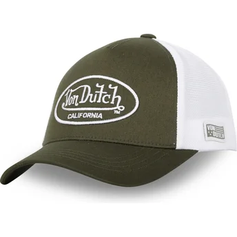 Boné trucker verde e branco ajustável LOF B16 da Von Dutch