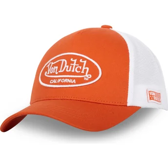 Boné trucker laranja e branco ajustável LOF B17 da Von Dutch